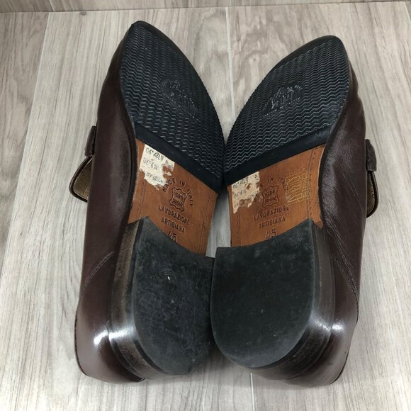 Giorgio Ricci Loafers Mens EU 45 Lavorazione Artibiana Brown Leather Shoes main image 10